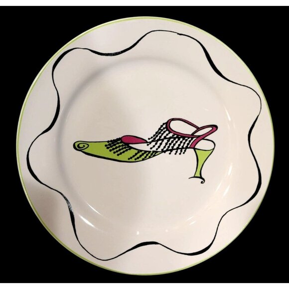 Vintage Rosanna Designer plates.  Pattern is New Shoes.  Set of 4 Plates. - Picture 4 of 5